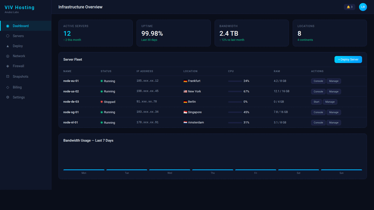 VIV Hosting — Offshore Hosting Infrastructure